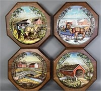 Fine set of four seasons 3-D wall plaques by