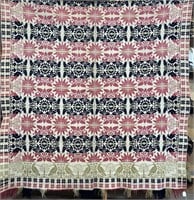 Elizabethtown, PA woven coverlet attributed to