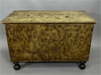Decorated blanket chest ca. 1820; in pine with