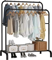 UDEAR Garment Rack  43.3 Double Rod  Black