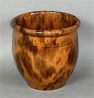 PA manganese sponged redware jelly jar ca. 1880;