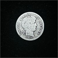 1914-S 90% SILVER 10C BARBER DIME COIN