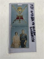 1937 King George and Queen Elizabeth matchbook