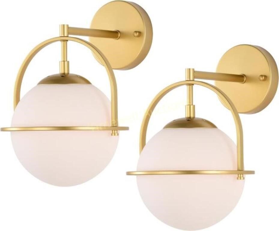 Gold Wall Sconce Set  Mid Century Modern