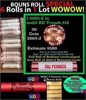 THIS AUCTION ONLY! BU Shotgun Lincoln 1c roll, 200