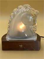 1930s Federal Glass Frosted Horse Head Lamp