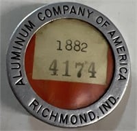 Richmond Indiana aluminum Company employee badge