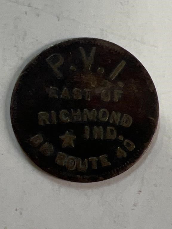 Richmond Indiana P. V. I trade token