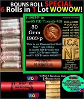 THIS AUCTION ONLY! BU Shotgun Lincoln 1c roll, 196