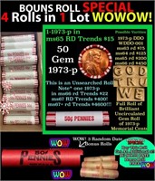 THIS AUCTION ONLY! BU Shotgun Lincoln 1c roll, 197