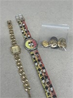 Monet watch and buttons