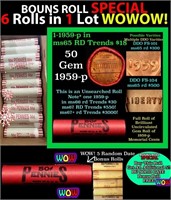 THIS AUCTION ONLY! BU Shotgun Lincoln 1c roll, 195