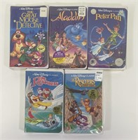 5 Sealed Disney Black Diamond VHS -Rescuers