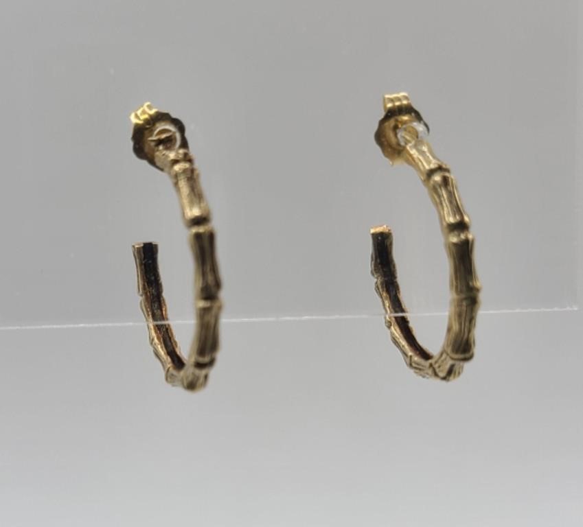 Pair of 14k Yellow Gold Hoop Earrings