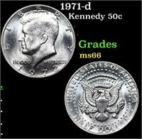 1971-d Kennedy Half Dollar 50c Grades GEM+ Unc