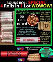 THIS AUCTION ONLY! BU Shotgun Lincoln 1c roll, 197