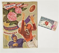 1952 Illini Stanford Rose Bowl Program & Ticket