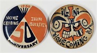 1960 & 1961 Illini Football Homecoming Buttons