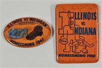 1947 & 1950 Illini Football Homecoming Buttons