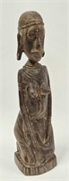 Africa Mali Soninke Carved Wood Kneeling Woman