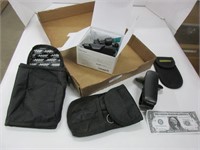 assorted phone holders and belt pouches