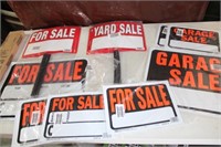 FOR SALE, GARAGE SALE & YARD SALE Signs