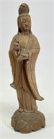 19" Vintage Asian Carved Wooden Figure