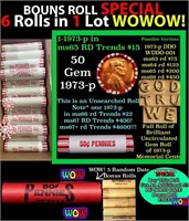 THIS AUCTION ONLY! BU Shotgun Lincoln 1c roll, 197