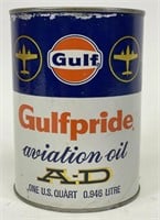 Gulf Gulfpride Aviation Oil A-D One Quart FULL Can