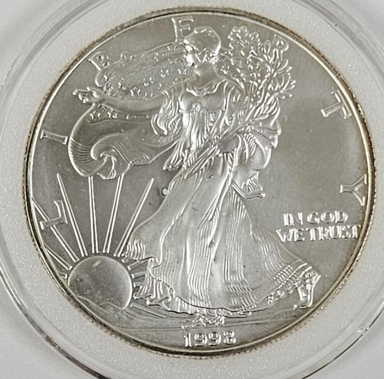 1998 U.S. 1 Oz. Fine Silver American Eagle Dollar