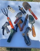 Box Lot of Lawn and Garden Tools