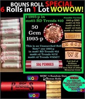 THIS AUCTION ONLY! BU Shotgun Lincoln 1c roll, 199