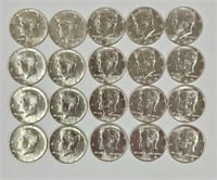 20 Uncirculated 1964 U.S. Kennedy Half Dollars