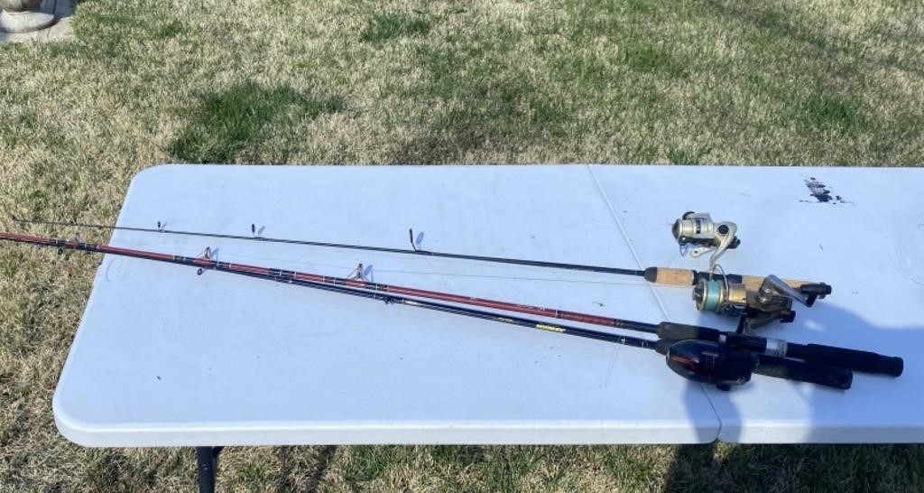 Lot of 3 Fishing Poles with Reels