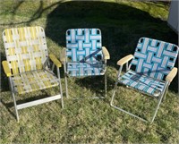 Lot of 3 Vintage Lawn Chairs Very Good Shape