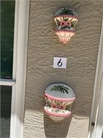 Lot of 2 Decorative Outdoor Wall Planters