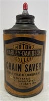 VTG Harley-Davidson Paper Label Chain Saver Can