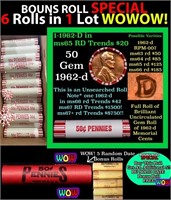 THIS AUCTION ONLY! BU Shotgun Lincoln 1c roll, 196