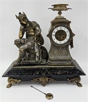Antique Hermes Figural Mantle Clock Japy Freres