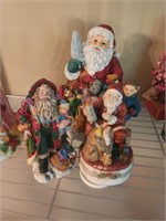 GROUP OF SANTA FIGURINES, SOME MUSICAL