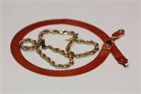 2pc 14k yellow gold Bracelets (1) 8" Italian