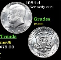 1984-d Kennedy Half Dollar 50c Grades GEM+ Unc