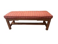 A Wood Bench w/ Upholstered Top 20"H x 50"W x 17"D