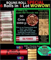 THIS AUCTION ONLY! BU Shotgun Lincoln 1c roll, 198