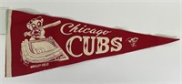 1950s Chicago Cubs Wrigley Field 29" Felt Pennant