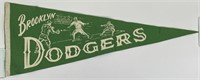 1940's Brooklyn Dodgers Green 29" Felt Pennant