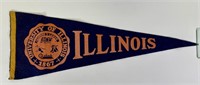 Mid Century University of Illinois Felt Pennant