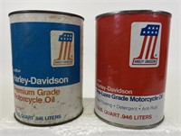 2 NOS Harley-Davidson Motorcycle Oil Cans