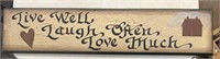 HOME DECOR-WOODEN SIGN/APPROX. 32”x7”