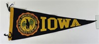1950s University of Iowa Soft Felt 29" Pennant